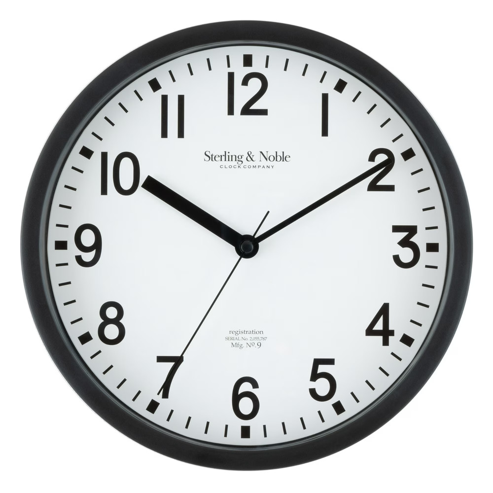 Mainstays Basic Indoor 8.78″ Black Analog Round Modern Wall Clock