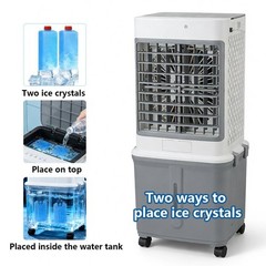 3-in-1 Portable Evaporative Air Cooler 32L Water Tank 3-Speed Swamp Cooler Fan