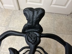 Vintage Victorian Cast Iron 3 Tier plant Stand 26.5”h Flat Black Rose Pattern