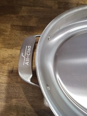 All Clad Metalcrafters Lg. Oval Roasting Pan 17.5×14 Vintage Raised Handles