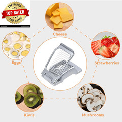 Egg Slicer for Hard Boiled Eggs Heavy Duty Fruit Egg Cutter with Stainless Steel