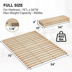 NAIZEA Japanese Tatami Mat, Foldable Tatami Bed Frame Twin Full Queen Floor Bed