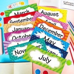 48 Pieces Holiday Monthly Headliners Set 12 Months of The Year