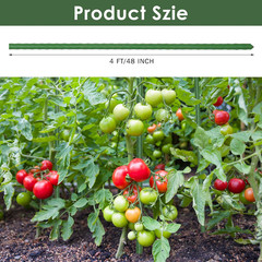 100 Pack 4 Ft/ 48 Inches Garden Plants Stakes Tomato Stakes Steel Metal Plant St