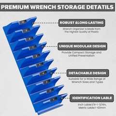 Blue Wrench Holder Rack – 80PCS Tool Drawer Storage