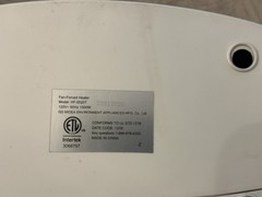 Pelonis HF-0020T Fan-Forced Heater 120V 1500W Intertek Portable S2