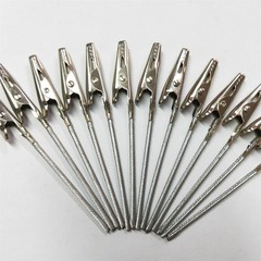 20 Pack Metal Wire Alligator Clamp, 4” Long-Tailed Iron Silver