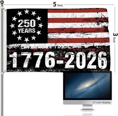 250 Years America Flag, 3X5 Ft, USA 250Th Anniversary Patriotic Design,1776-2026