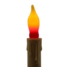 12 Pack Orange & Red Flame Tip Bulbs, 7W 120V, E12 Candelabra Base
