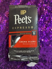 89 Peet’s Coffee Espresso Capsules Crema Scura Intensity 9 Medium Roast SEPT2026