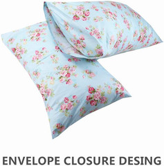 Cotton Pillow Cases Standard Size Set of 2, Flower Printed Queen Pillowcases, Pr