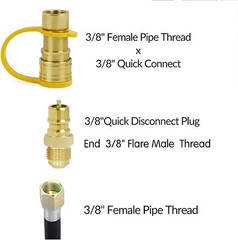 20FT Both 3/8″ Female Flare Propane Hose,3/8 Inch LP Gas Disconnect Fittings Kit