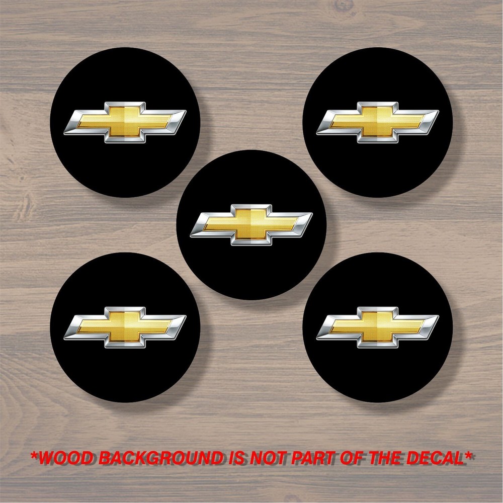 Chevrolet Chevy Bowtie Wheel Center Cap Overlay x5, Vinyl Decal Sticker 92
