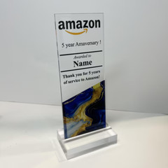 Custom Acrylic Trophy – Engraved Award Plaque for Employee or Company Anniversar