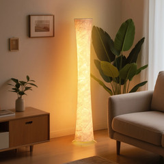 61″ Modern Floor Lamp with Fabric Shade, Standing Lamp for Bedroom Living Room
