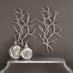 Uttermost 4053 Silver Branches Wall Art Set of 2