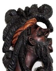 Bob Marley Hand Carved Wood Mask 12.5″ Folk Art Reggae Rastafarian Decor