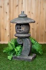 24IN H Gray Stone Lantern Statue Garden Decor Garden Statue Pagoda Yard Decor