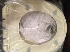 Porcher 71320-00.071 Round Front Slow Close Toilet Seat PLASTIC – BISCUIT COLOR