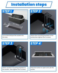 Table Pop up Power Strip Date Hub Connection with Outlet Network HDMI for Off…