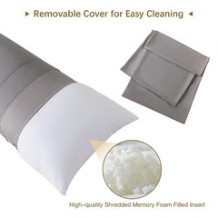 Memory Foam Body Pillow with Pillowcase, Soft Large Long Bed Pillow for Adult…