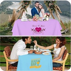 Customized Rectangle Tablecloth with Logo Personalized Table Cloth for Events