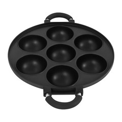 15.35*11.02*2.17″ Black Round Aluminum 7 Holes Takoyaki Pan Maker Hand Wash Only