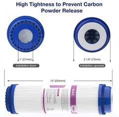 1-25 Pack 10″ x 2.5″ GAC Granular Activated Carbon Water Filter RO Replacement