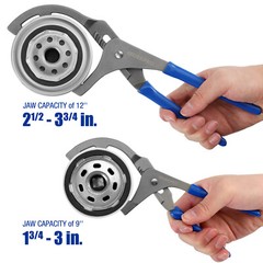 WORKPRO 2PC 9″ 12″ Oil Filter Wrench/Plier Set Adjustable Oil Filter Removal Set