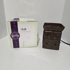 Scentsy Faith Cross Retired Full-Size Wax Warmer Model DSW-FAIT Christian Brown