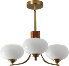 Brushed Brass 3-Head Globe Chandelier – Adjustable Industrial Ceiling Light