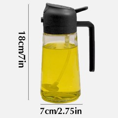 450ML Glass Oil Sprayer Bottle 2 in 1 Cooking Dispenser for Olive Oil