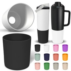 2 Pack Higher Silicone Boot for Owala Water Bottle 30oz & 40oz Black/White