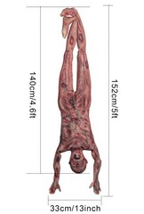 Halloween Bloody Dead Body, 4.6 ft Latex Skinned Full Body Hanging Corpse Tor…
