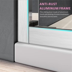 60″ x 72″ Bathroom Doors Brushed Nickel Shower Doors Glass Sliding 60 Inches