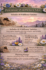 Bulk Wildflower Seed Mix – 1 Pound, All Zones Perennial Mix, Covers 2,000 SQFT