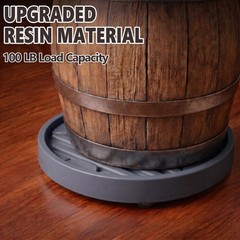 2Pack Gray 9.8 In Plant Caddy Hidden Wheels Rolling Stand Casters Dolly