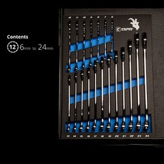 Capri Tools Combination Wrench Set, 19-Piece, Metric, Mechanic’s Tray