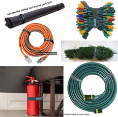 12 Packs Fastening Cord Wrap 1 X 24 Inches Hook and Loop Cinch Straps, Adjustab