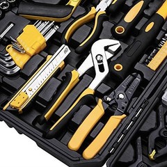 Portable 198Pcs Hand Tool Set General Household Hand Tool Kit Mechanics W/ Case