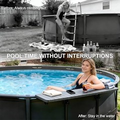 Poolside Bar Table for Above Ground Pool, 49.4×9.6 Outdoor Hanging Swim-Up