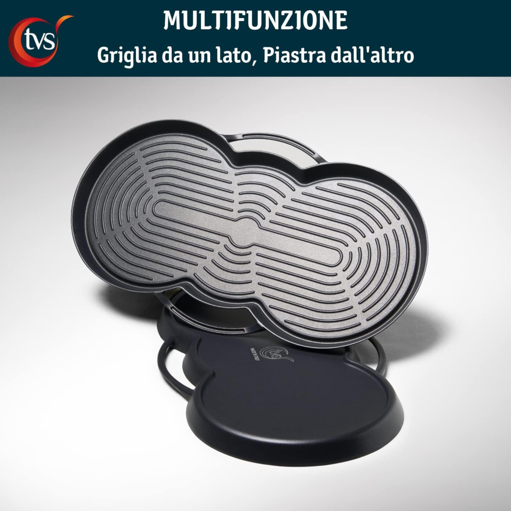 Italian TVS All-Purpose Double-Sided Aluminum Grill Plate – Non-Stick, Oven Safe