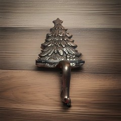 Grandeur Noel Cast Iron Silver Christmas Stocking Hanger Christmas Tree