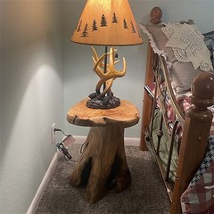 Rustic Cedar Roots Flower Stand Stool, Tree Stump Stool Side Table 19.5″ H