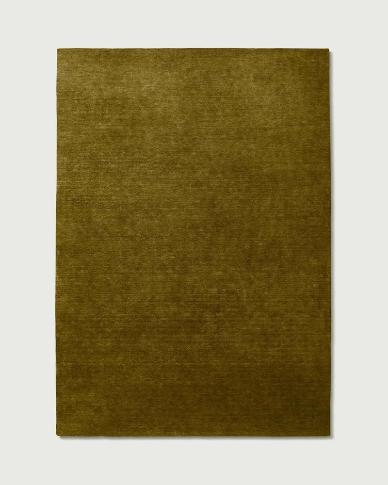 Hand Tufted Wool Area Rug | Solid Olive Green, Nordic Knots Home Decor 8×12