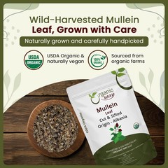 Organic Way Mullein Leaf Cut & Sifted – Organic, Kosher & USDA Certified