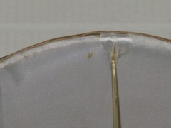 BEAUTIFUL SHANTUNG GOLD PLEATED SILK FABRIC RECTANGULAR LAMP SHADE SOME FLAWS