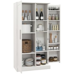 HOMCOM 63″ Kitchen Pantry Cabinet White, Refurbished