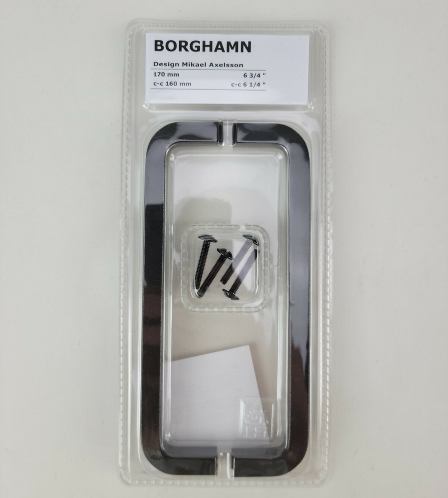 Ikea Borghamm Furniture Handle Steel 17 cm Black Set of 2 pcs New