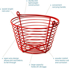 7.88 Inch Red Egg Basket 468